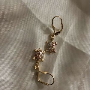 Gold Plated Turtle Earrings